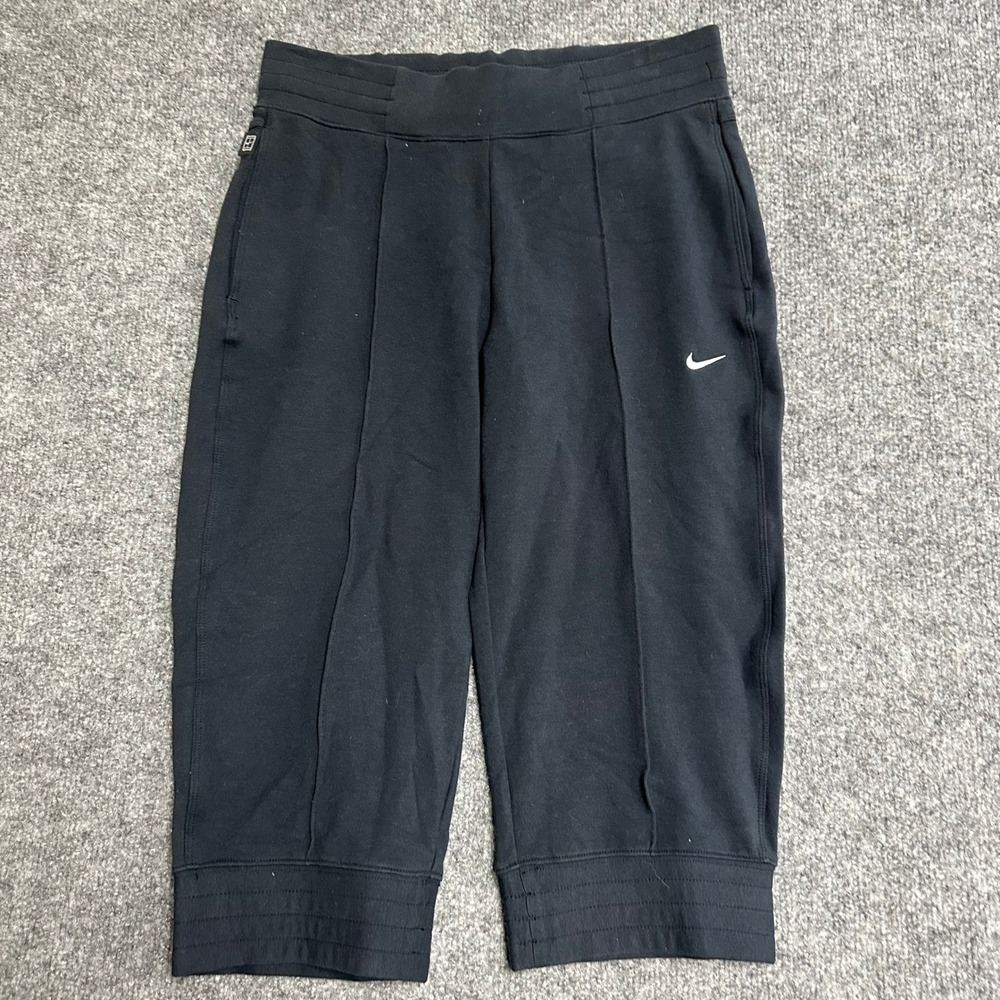 Nike Crop Pants Womens Size S Black Dri-Fit Athletic Capri Stretch Yoga Training